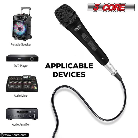 5Core XLR Microphone Dynamic Mic Karaoke Singing Studio Mics Handheld Microfono - Picture 3 of 9